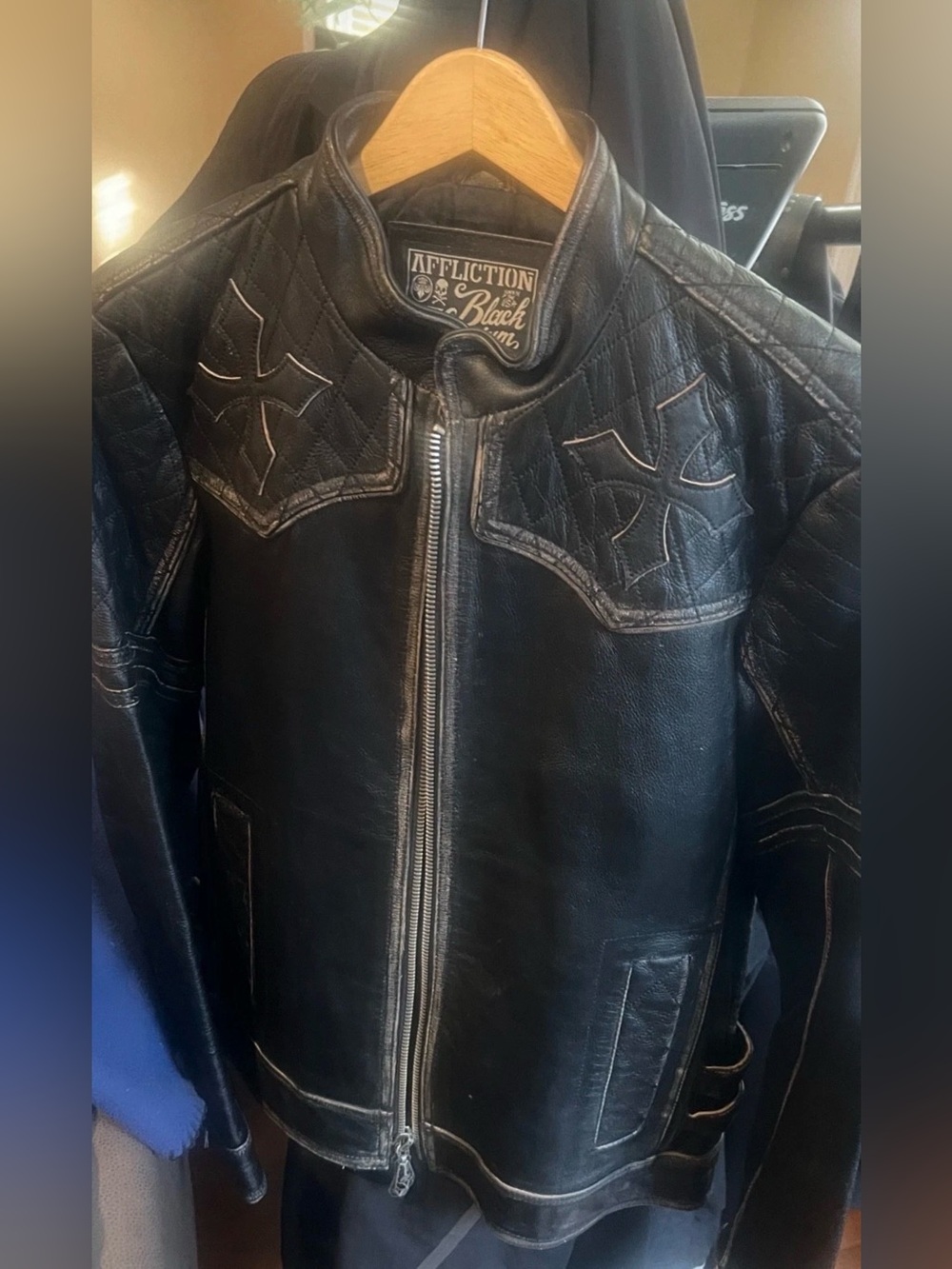 Black Premium Distressed Affliction
Leather Jacket